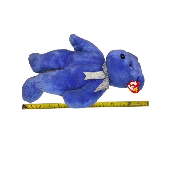 Ty Beanie Buddies "Clubby IV" Blue Teddy Bear Plush Official Club Large 14" - Picture 7 of 15